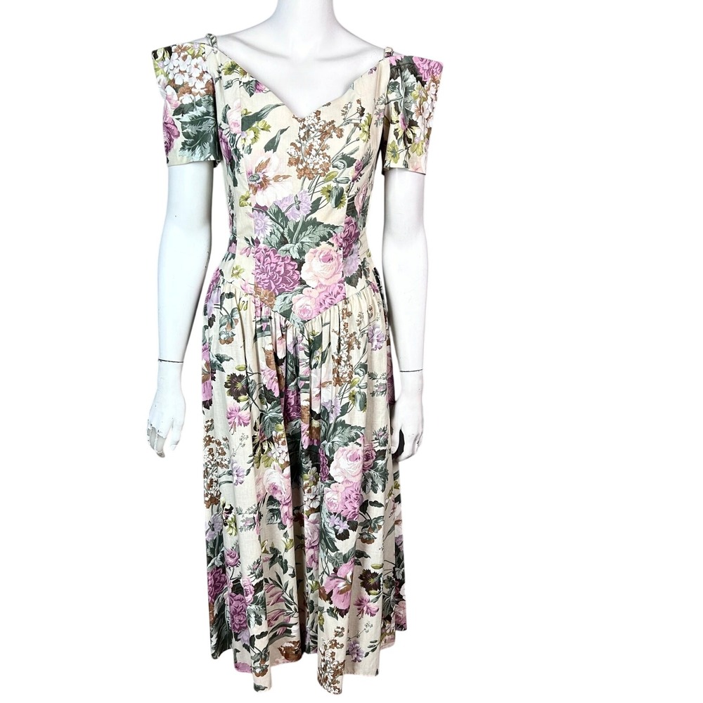 Vintage cottagecore dress size‎ small prairie drop waist floral maxi union